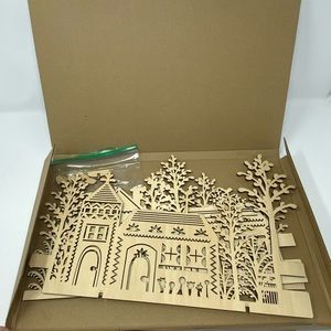 Crate & Barrel 3-Piece Wooden Village